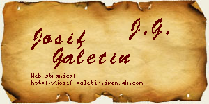 Josif Galetin vizit kartica